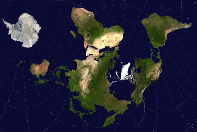 Reoriented world map