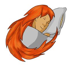 A digital drawing of a woman asleep