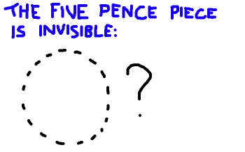 The five pence piece is invisible
