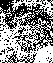 A Floyd-Steinberg dithered picture of Michaelangelo's David