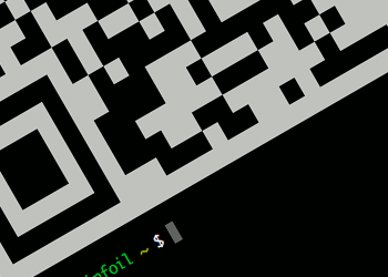 A QR code on the command line