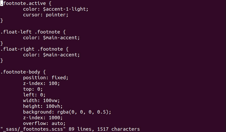 vim running on Ubuntu